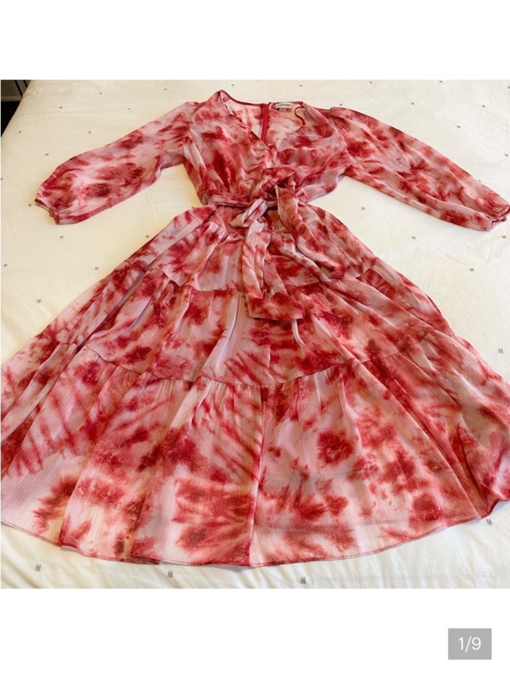 Calvin Klein Tie Dye Metallic Wrap Dress
